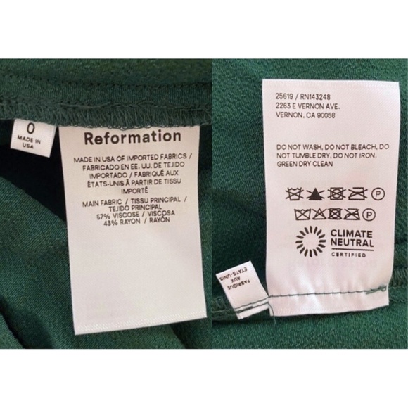 NEW Reformation Filippa Dress Sycamore 0 - Picture 9 of 17